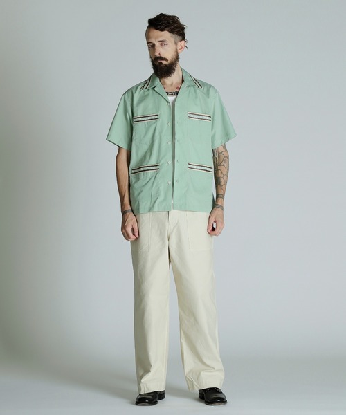 Schott 半袖シャツ M ベージュ Schott N.Y.C（ショット） 「schott」 半袖シャツ M ベージュ メンズ
