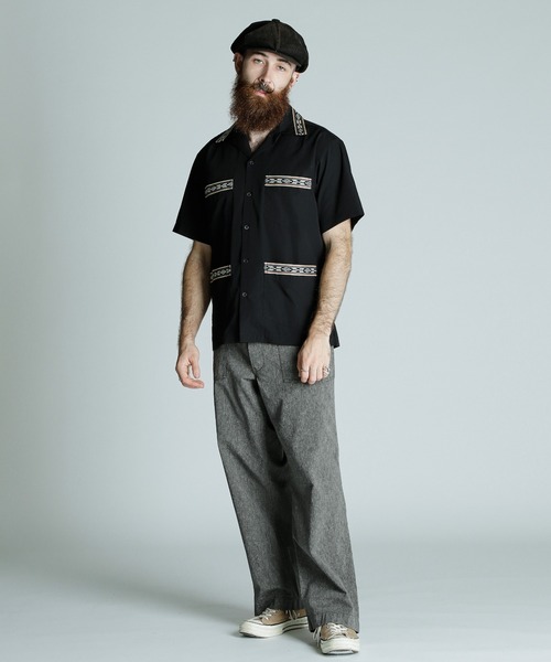 Schott N.Y.C（ショット） 「schott」 半袖シャツ M ベージュ メンズ