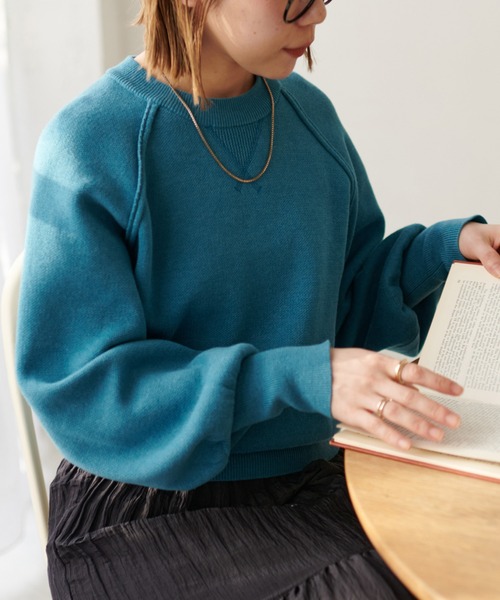 「DISCOAT」 長袖ニット FREE グレー レディース_画像4