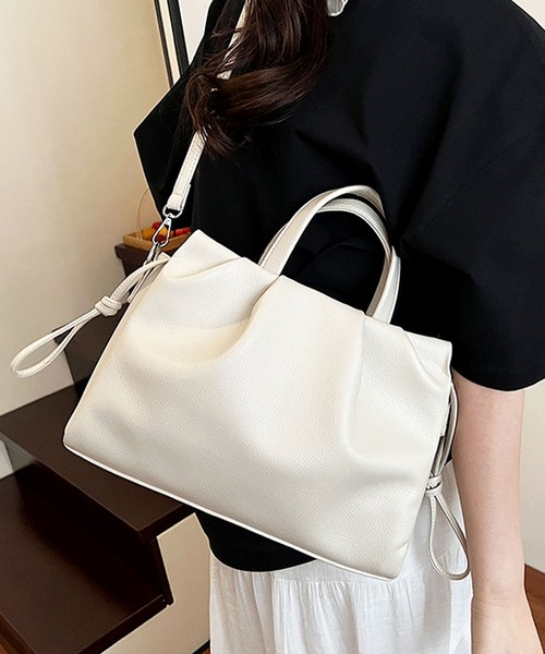 イアクッチ トート バッグ ショルダー ハンド 2way レザー 白 ホワイト イアクッチ IACUCCI ワンショルダーバッグ 白（オフホワイト