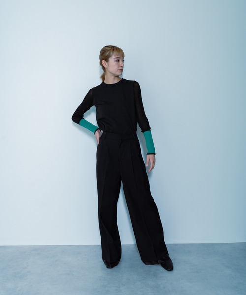 「DOLLUPOOPS」 長袖ニット 38 グリーン レディース_画像3