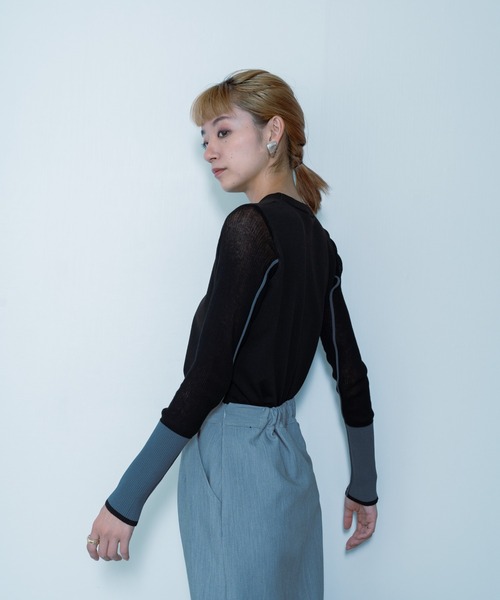 「DOLLUPOOPS」 長袖ニット 38 グリーン レディース_画像7