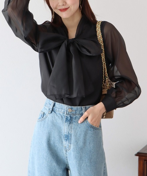 「BLUEEAST」 長袖ブラウス MEDIUM ブラック レディース_画像8