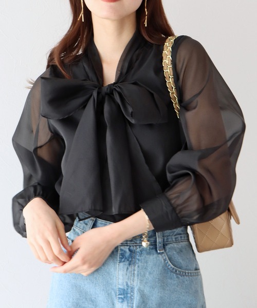 「BLUEEAST」 長袖ブラウス MEDIUM ブラック レディース_画像9