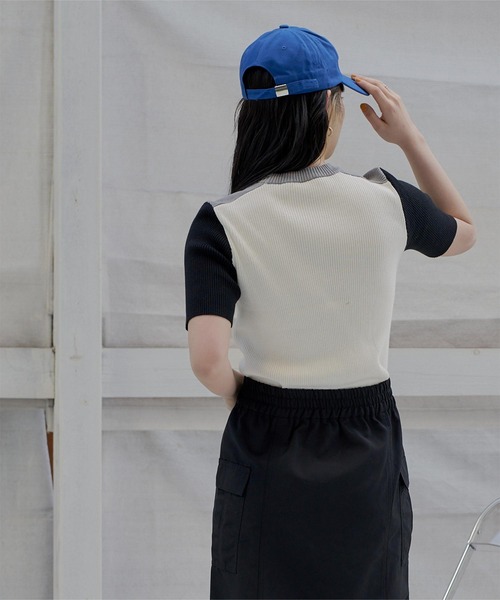 「miette」 半袖ニット FREE オフホワイト レディース_画像3