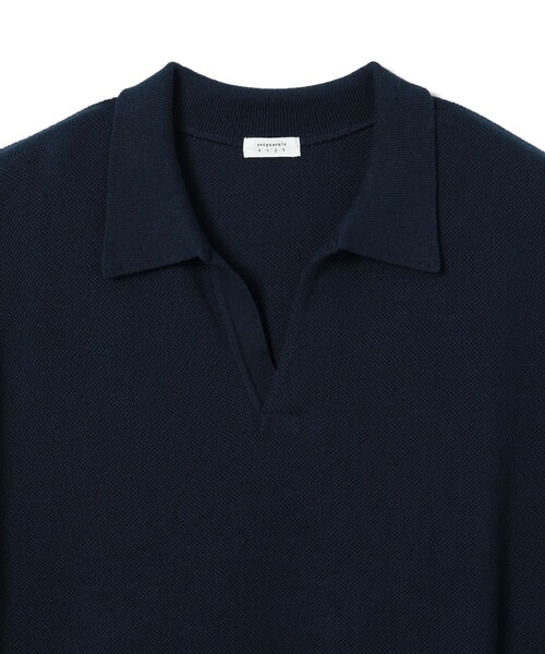 美品 crepuscule Moss Stitch Polo サイズ1 ブラック crepuscule / Co/Ra Moss Stitch Skipper（ポロシャツ）｜crepuscule