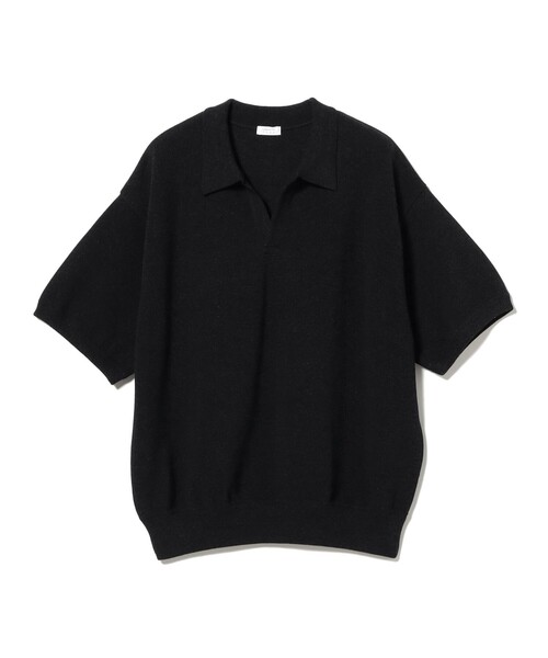 美品 crepuscule Moss Stitch Polo サイズ1 ブラック crepuscule(クレプスキュール)Moss Stitch Polo (2501-011