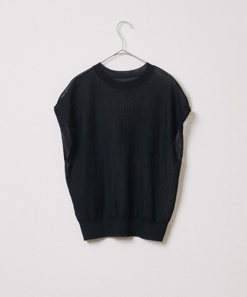 「Audrey and John Wad」 半袖ニット FREE チャコールグレー レディース_画像3