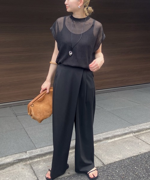 「Audrey and John Wad」 半袖ニット FREE チャコールグレー レディース_画像7