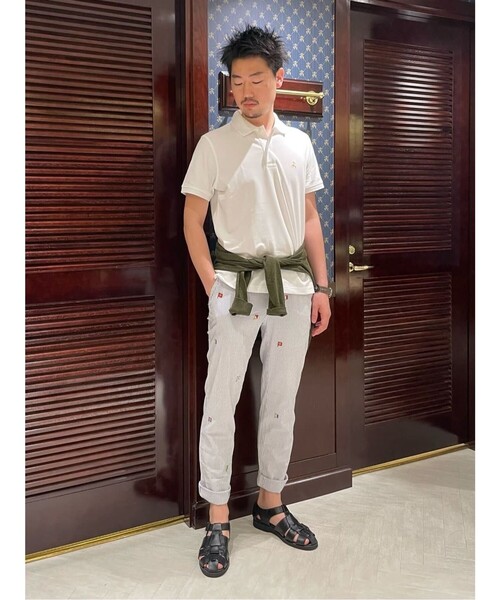 「BROOKS BROTHERS」 半袖ポロシャツ SMALL チャコール メンズ_画像4