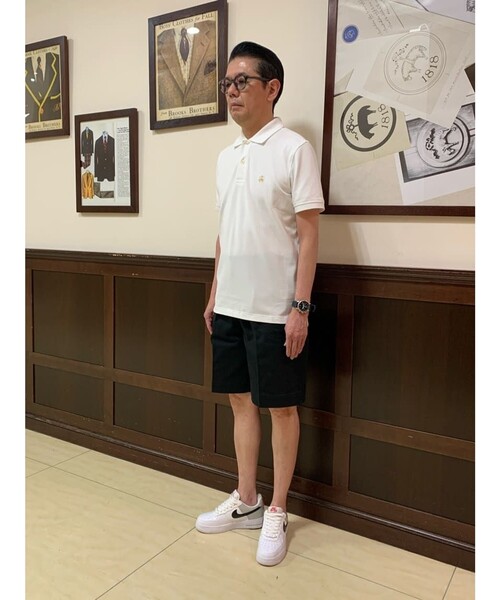 「BROOKS BROTHERS」 半袖ポロシャツ SMALL チャコール メンズ_画像8