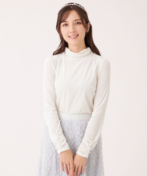 TO BE CHIC（トゥー ビー シック） tシャツ シアーベロア ハイネック 