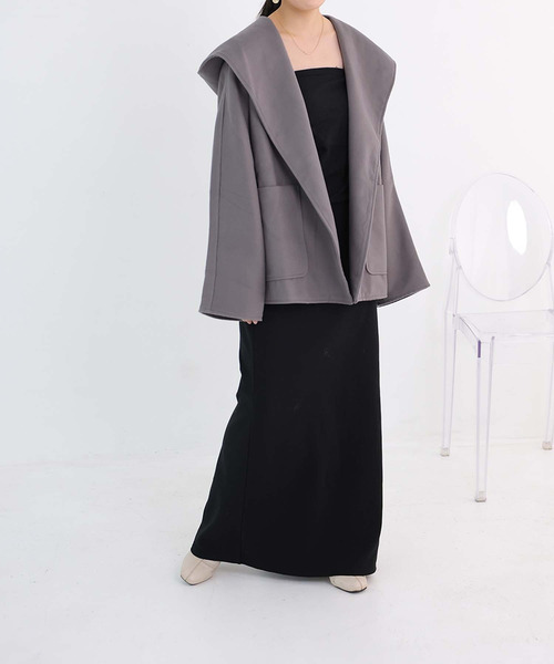 「Doula Doula」 「Bifrost」チェスターコート S チャコールグレー レディース_画像8