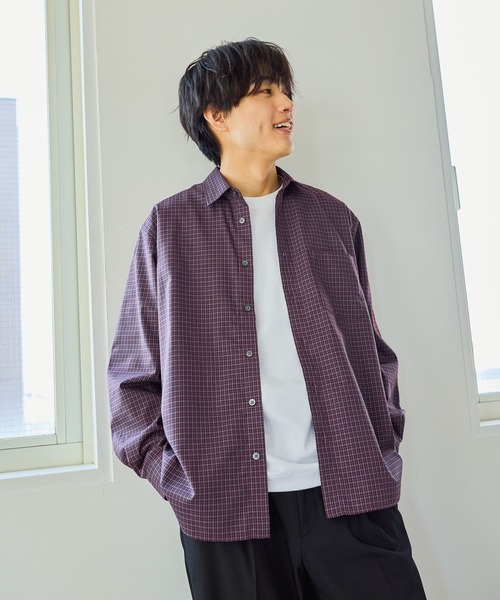 GLOBAL WORK（グローバルワーク） シャツ お手入れらくらくシャツ