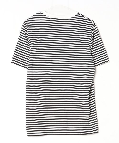 モンクレール　レディースTシャツ　ボーダー MONCLER（モンクレール） ボーダー柄半袖Tシャツ - ブラック