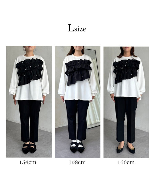 「prose verse」 スウェットカットソー LARGE ブラック レディース_画像3