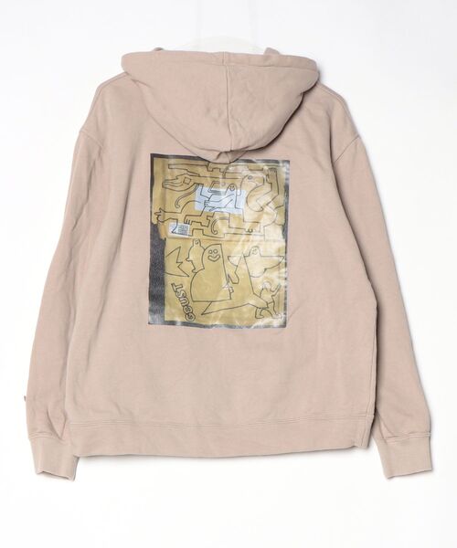 「Mark Gonzales」 ワンポイントプルオーバーパーカー「INHERITコラボ」 M ブラウン メンズ_画像2