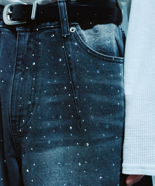 Camphor wood ジーンズ WIDE BAGGY RHINESTONE DENIM / ワイドバギー