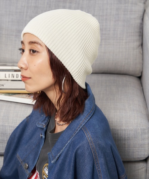「Auntie Rosa Holiday」 ニットキャップ FREE チャコールグレー レディース_画像3