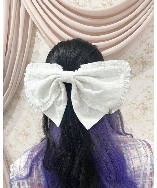 Ank Rouge（アンクルージュ） ヘアクリップ レースのリボンバレッタ