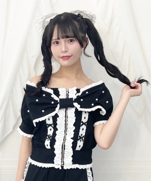Ank Rouge（アンクルージュ） ヘアクリップ レースのリボンバレッタ