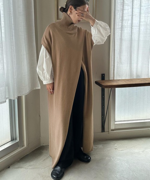 「select MOCA」 ニットワンピース FREE グレー レディース_画像2