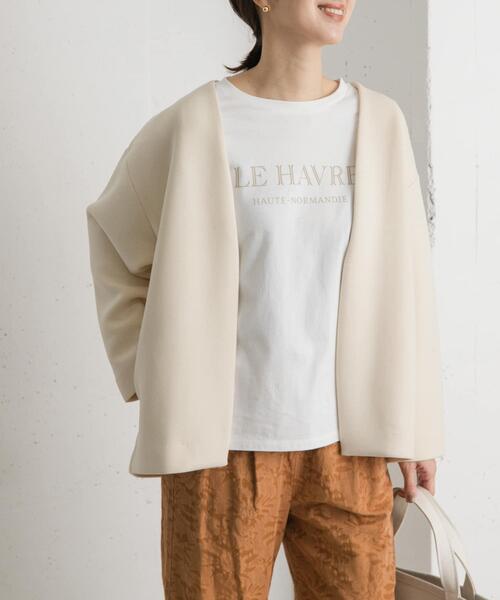 「URBAN RESEARCH DOORS」 ノーカラージャケット MEDIUM ベージュ系その他 レディースの画像