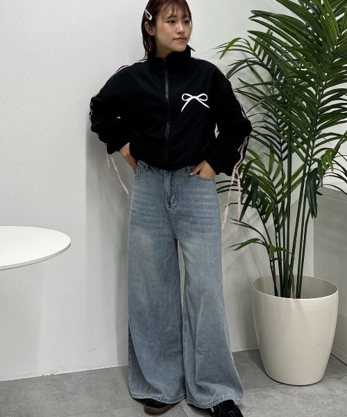 「WEGO」 「Meili Studio」デニムパンツ SMALL ブルー レディース_画像7