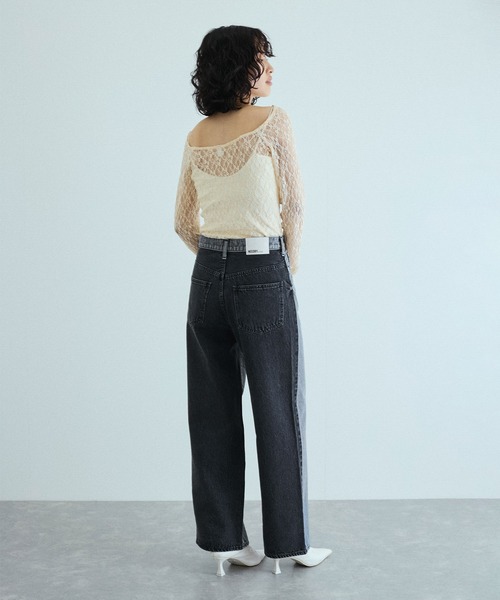 「NEEDBY heritage」 デニムパンツ 26 ブルー レディース_画像4