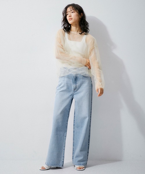 「NEEDBY heritage」 デニムパンツ 26 ブルー レディース_画像5