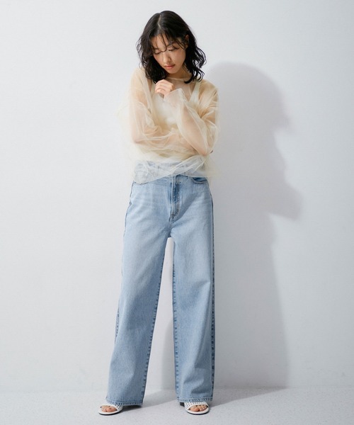 「NEEDBY heritage」 デニムパンツ 26 ブルー レディース_画像6