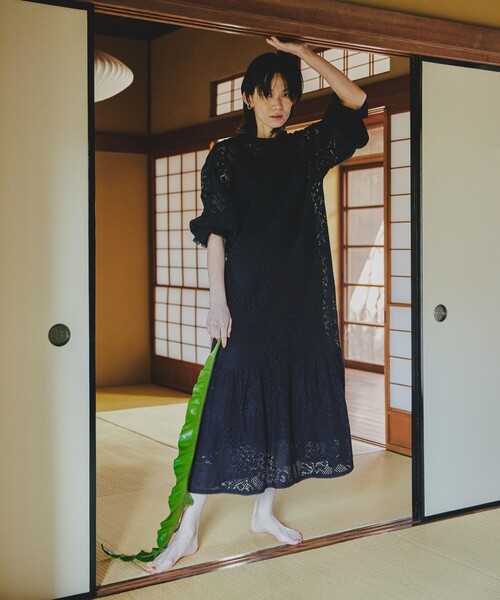 「Freada」 長袖ワンピース フリ- オフホワイト レディース_画像2