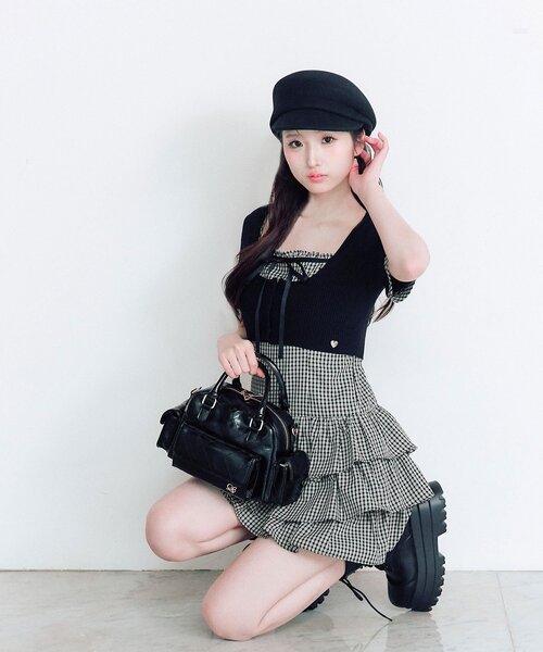 OLIVE des OLIVE（オリーブデオリーブ） ワンピース 半袖 半袖カーデと