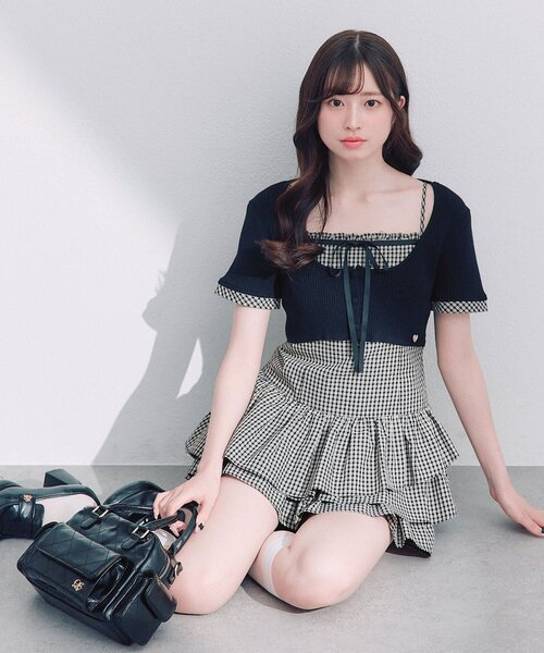 OLIVE des OLIVE（オリーブデオリーブ） ワンピース 半袖 半袖カーデと