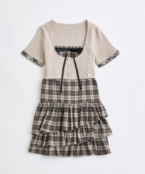 OLIVE des OLIVE（オリーブデオリーブ） ワンピース 半袖 半袖カーデと