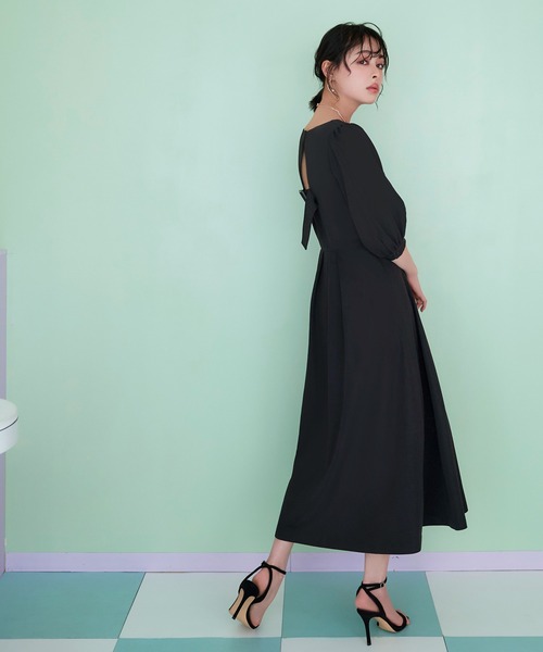 「RUIRUE BOUTIQUE」 半袖ワンピース L ブラック レディース_画像9