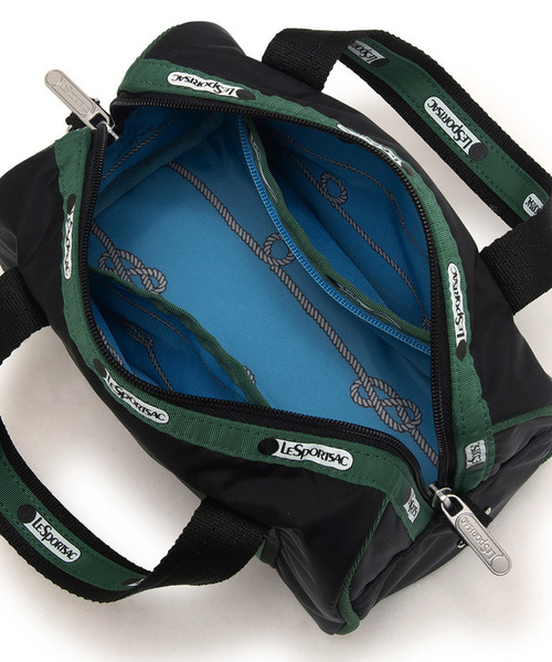 極美品ポーチ付きレスポートサック レストライプ ブラック ボストンバッグ黒 緑 LeSportsac（レスポートサック） ショルダーバッグ バッグ SM WEB