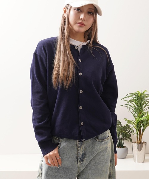 カーディガン クロップド クルーネック / Cropped crew neck cardigan