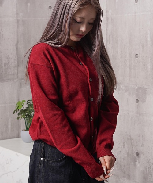 カーディガン クロップド クルーネック / Cropped crew neck cardigan