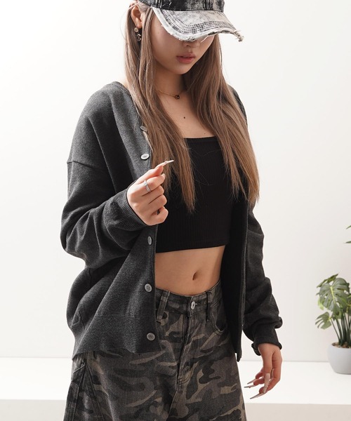 カーディガン クロップド クルーネック / Cropped crew neck cardigan