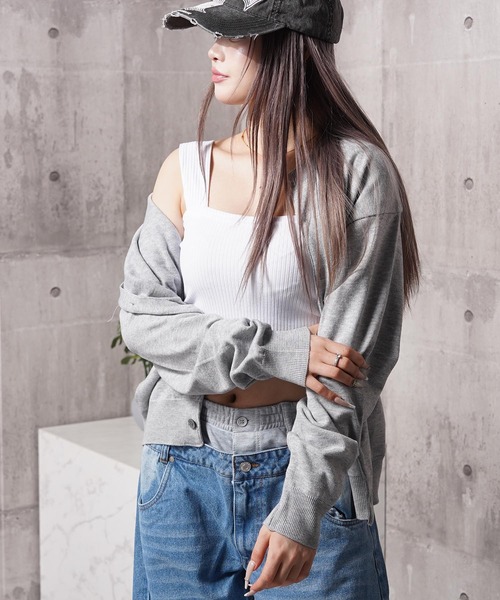カーディガン クロップド クルーネック / Cropped crew neck cardigan