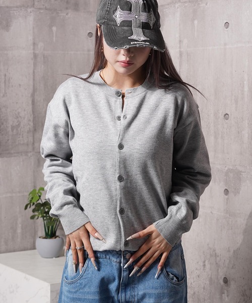 カーディガン クロップド クルーネック / Cropped crew neck cardigan