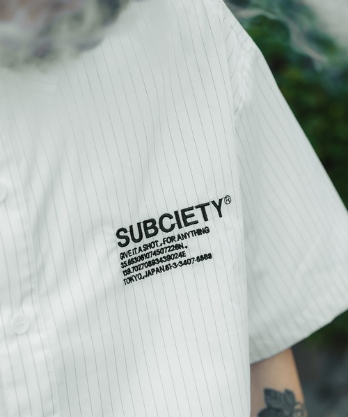 「Subciety」 半袖シャツ MEDIUM ホワイト メンズ_画像6