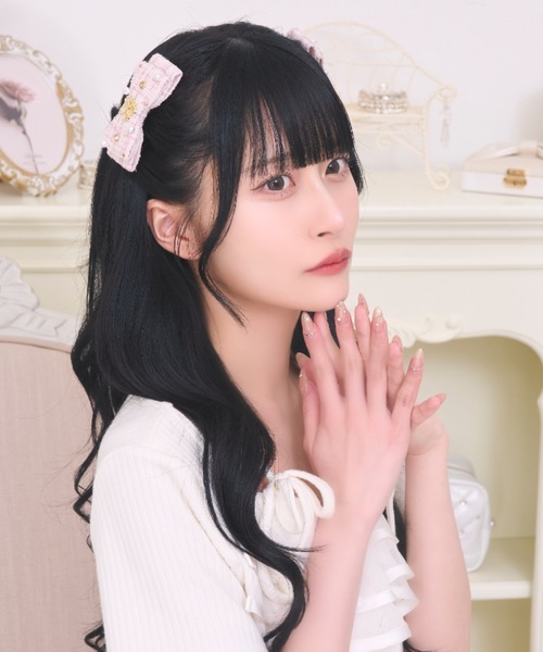 新品未使用　La♡Pafait aラパフェ　リボンクリップ　4個セット　うさぎ LAFARY（ラファリー） ヘアクリップ ビジューツイードミニリボン