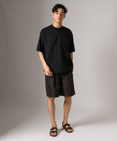 【タイムセール】leinwändeブラック ワイドショートパンツ BAYFLOW（ベイフロー） ワイドパンツ パンツ 90'sワイドショートパンツ