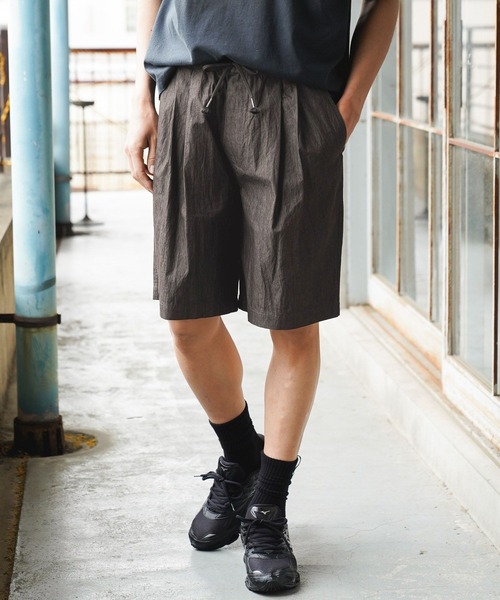 極太 膝下丈 90s リネン ワイドバギーショーツ ハーフパンツ ショートパンツ BAYFLOW（ベイフロー） ワイドパンツ パンツ 90'sワイドショートパンツ