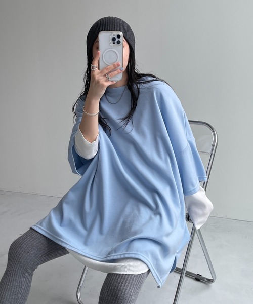 「wee9s」 半袖Tシャツ FREE グレー レディース_画像2