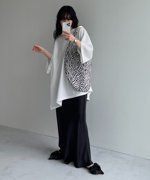 「wee9s」 半袖Tシャツ FREE グレー レディース_画像7