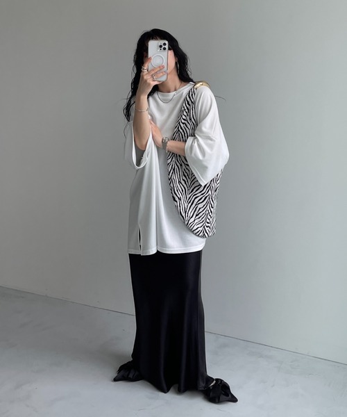 「wee9s」 半袖Tシャツ FREE グレー レディース_画像8
