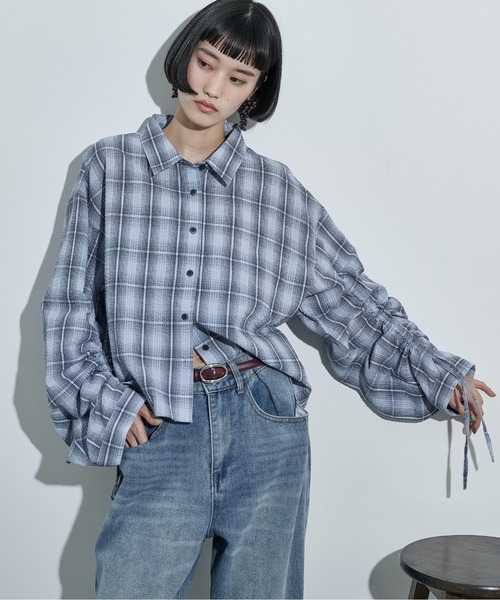 「THE YOn」 長袖シャツ FREE サックスブルー レディース_画像5